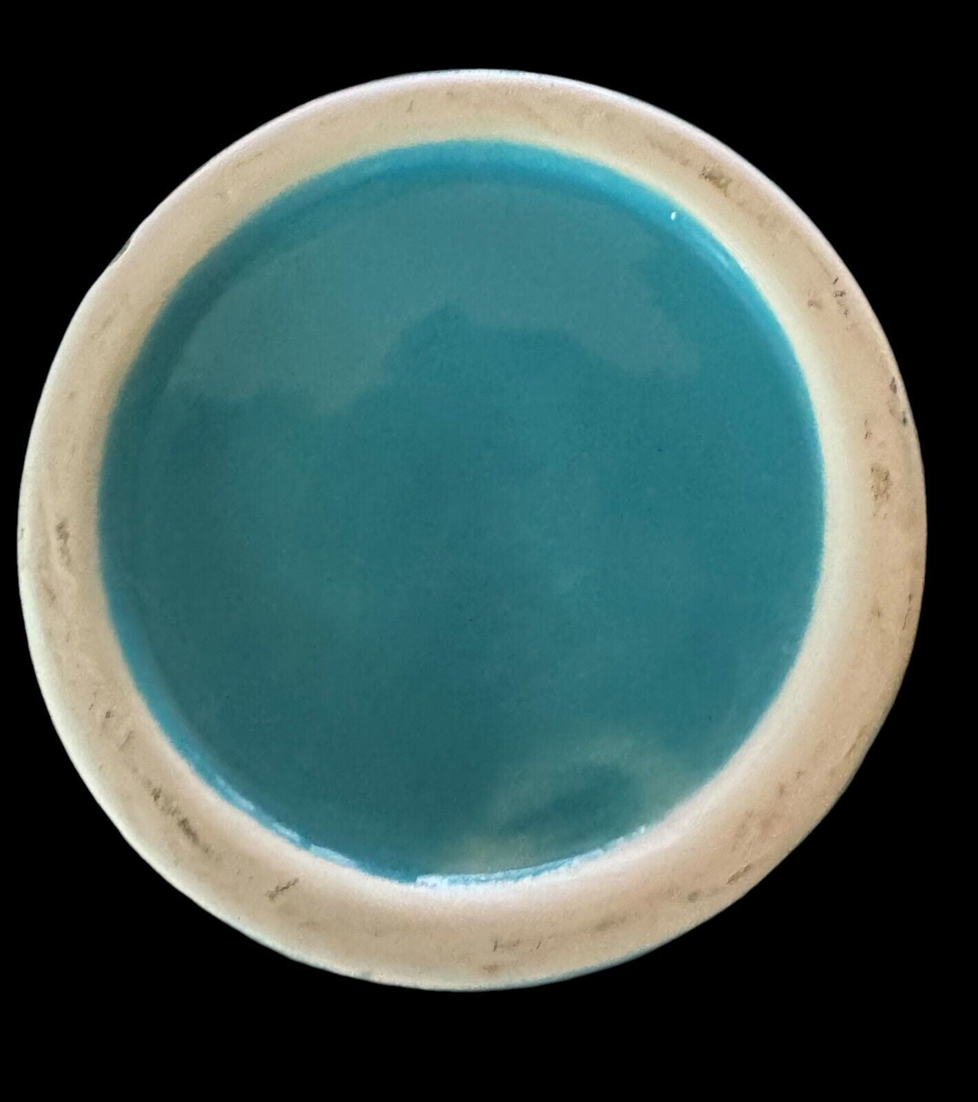 Ocean Blue Turquoise Minimalist Vase with Seahorse 13.25" Tall
