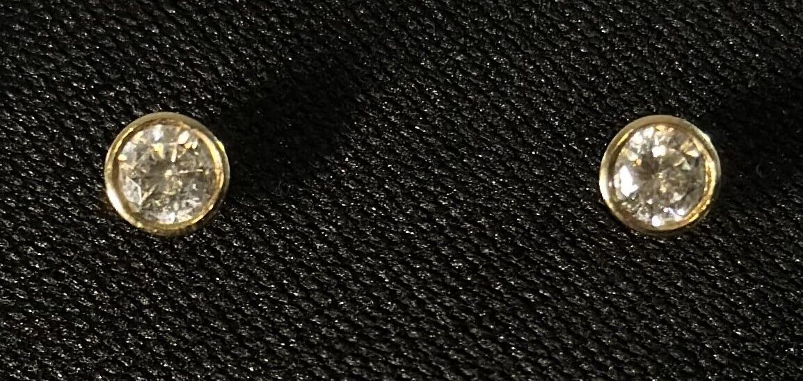 Vintage Goldtone Faux Diamond Studs