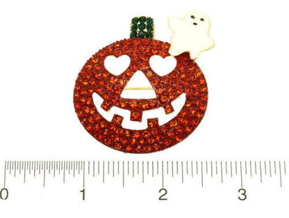 Halloween Jack O Lantern Pumpkin Brooch  Pin Holiday