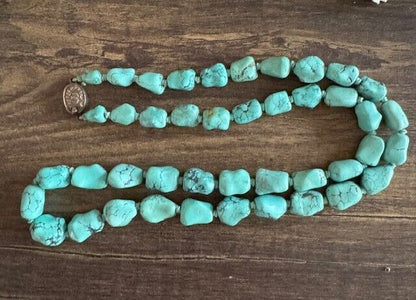 Vintage Genuine Southwestern Strand Turquoise Nugget Necklace