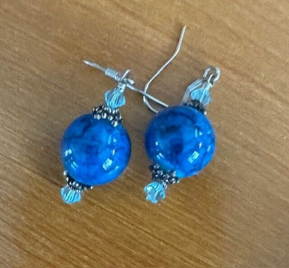 Vintage Necklace - Bracelet - Earrings Set Glass Beads