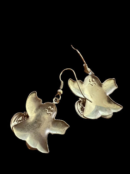 Halloween Ghost  with Rhinestones & Pumpkin Earrings - Cute