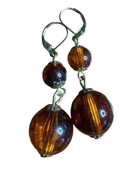 Vintage Necklace - Bracelet - Earrings Set Glass Beads