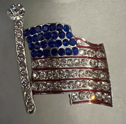 Fashion Jewelry US Flag Pin Rhinestone  - Show your Pride!