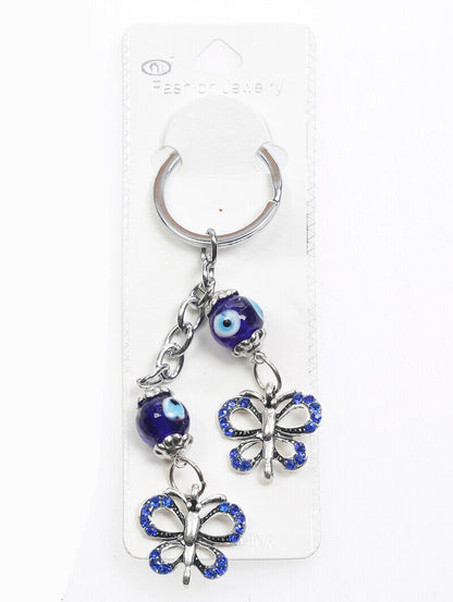 Key Chain Evil Eye with 2 Butterflys