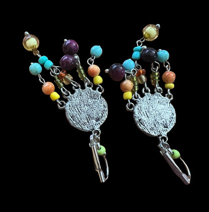 Fashion Jewelry Silvertone Beads with Glass Beads