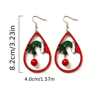 Christmas Grinch Ornament Earrings